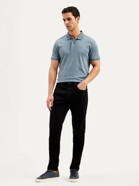 Men's 512 Black Slim Tapered Fit Mid Rise Jeans Teen Outfit Elegant Fast Match