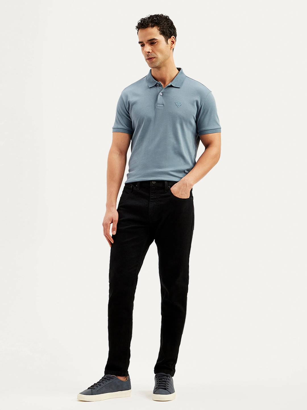 Men's 512 Black Slim Tapered Fit Mid Rise Jeans Teen Outfit Elegant Fast Match