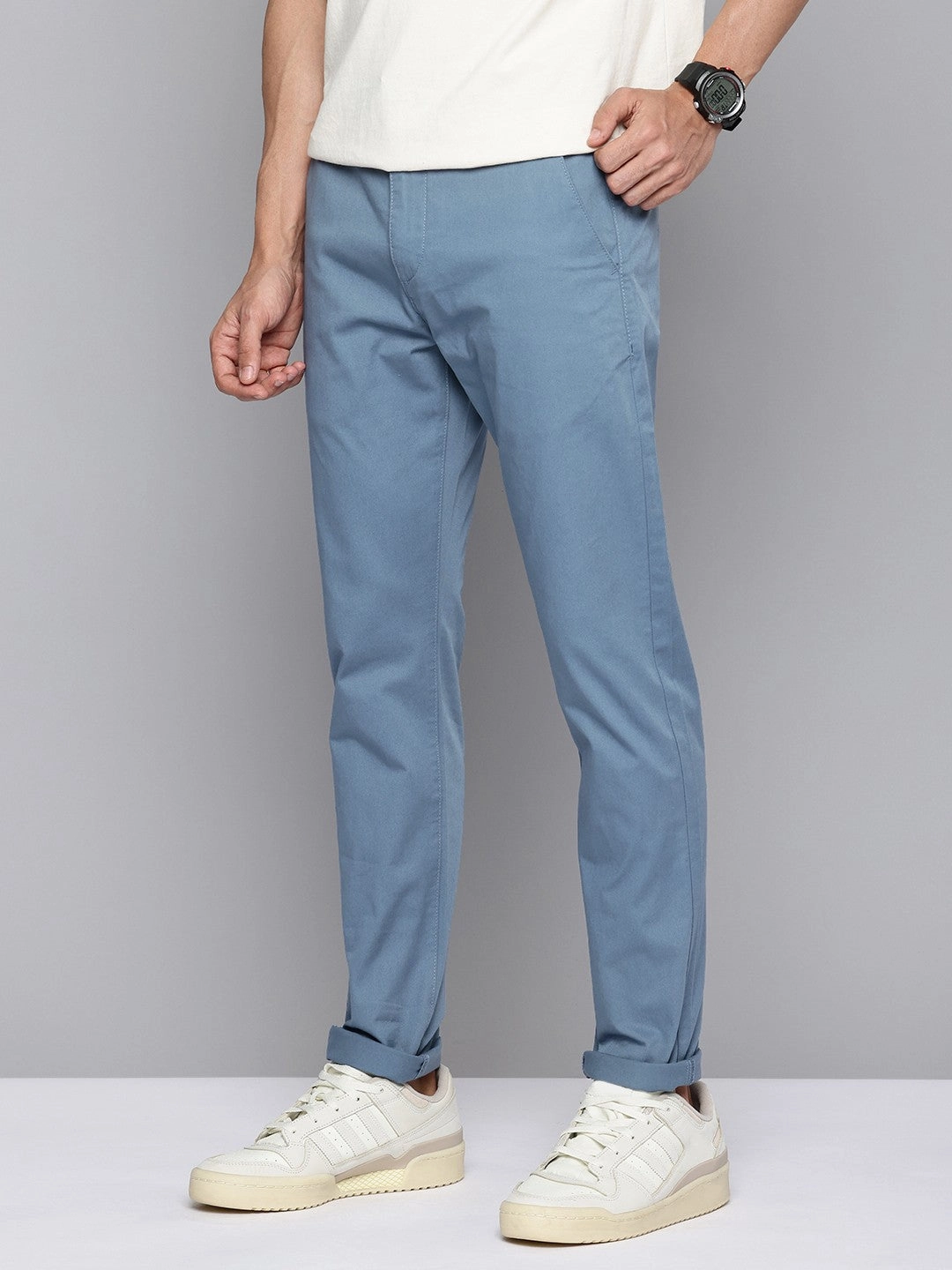 Men's 512 Blue Slim Tapered Fit Trousers Core Stretch Soft Finish