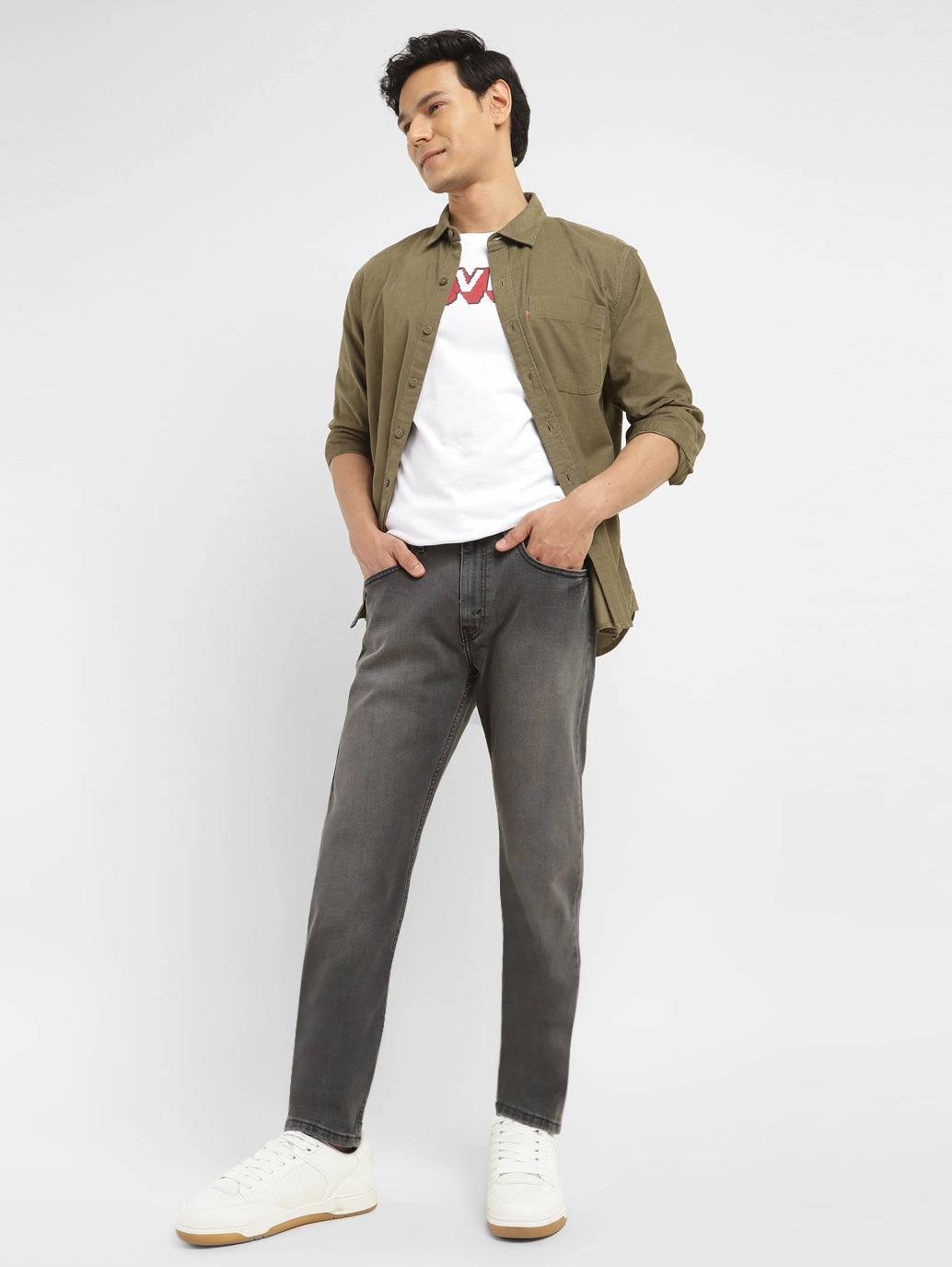 Comfort Fit Design Clean Base Men's 512 Charcoal Grey Slim Tapered Fit Mid Rise Jeans