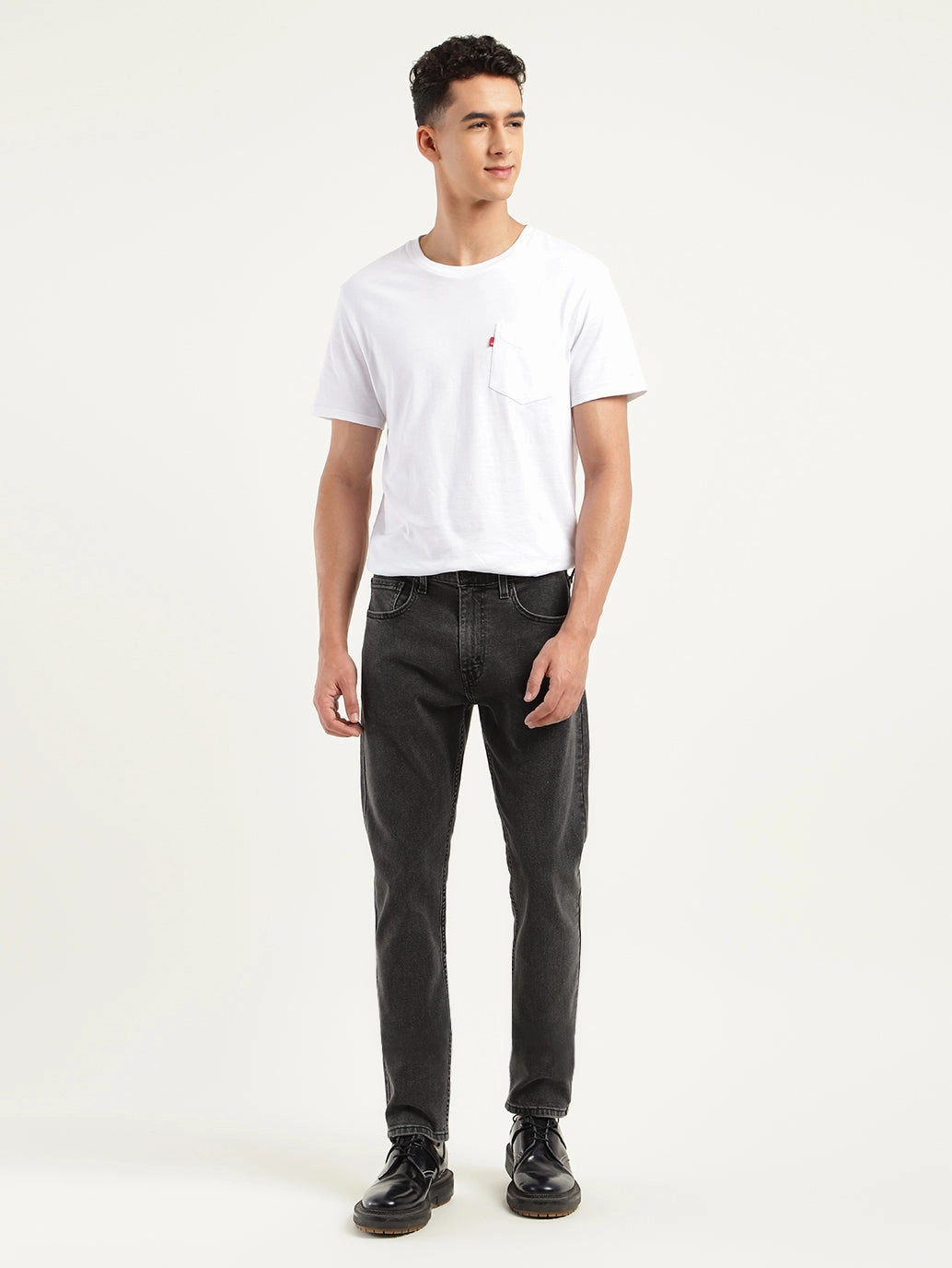 Multi Layer Knee Reinforcement Plain style Men's 512 Charcoal Grey Slim Tapered Fit Mid Rise Jeans