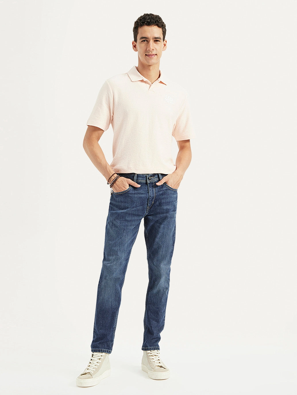 Vintage Lover Smooth Bold Men's 512 Dark Blue Slim Tapered Fit Mid Rise Jeans