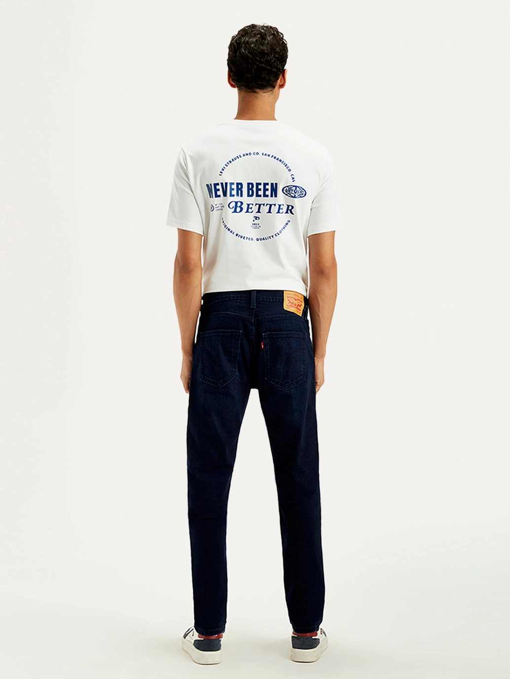 Standard Piece Men's 512 Dark Blue Slim Tapered Fit Mid Rise Jeans