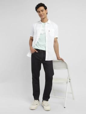 Motion Ease Modern Minimalist Stretch Men's 512 Dark Indigo Slim Tapered Fit Mid Rise Jeans