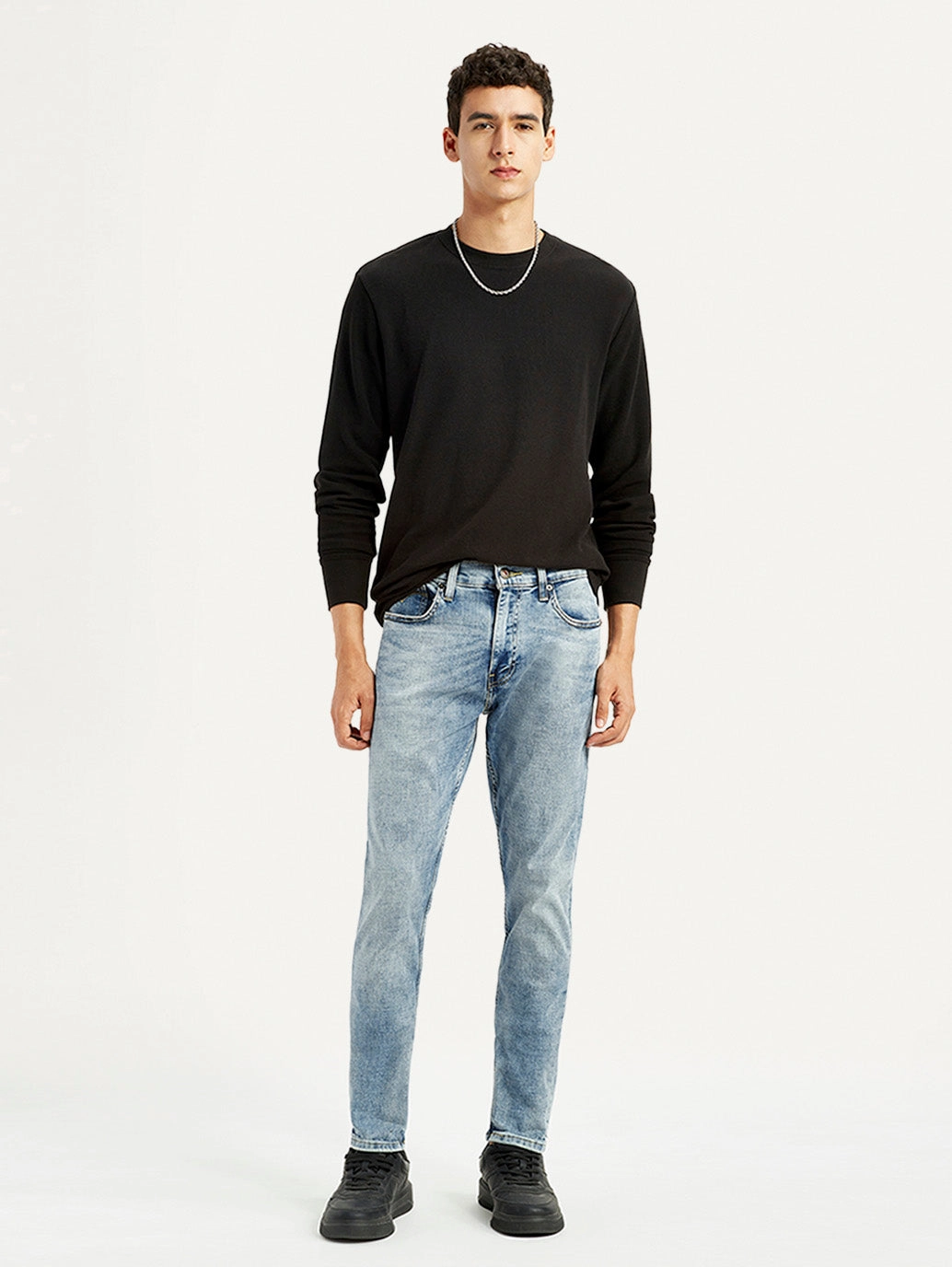 Anti Pilling Technology Smart Tailoring Men's 512 Light Blue Slim Tapered Fit Mid Rise Jeans