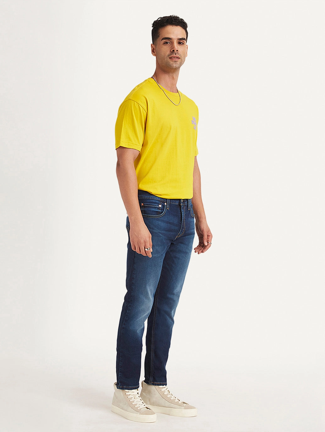 Relaxed Fit Men's 512 Navy Blue Slim Tapered Fit Mid Rise Jeans