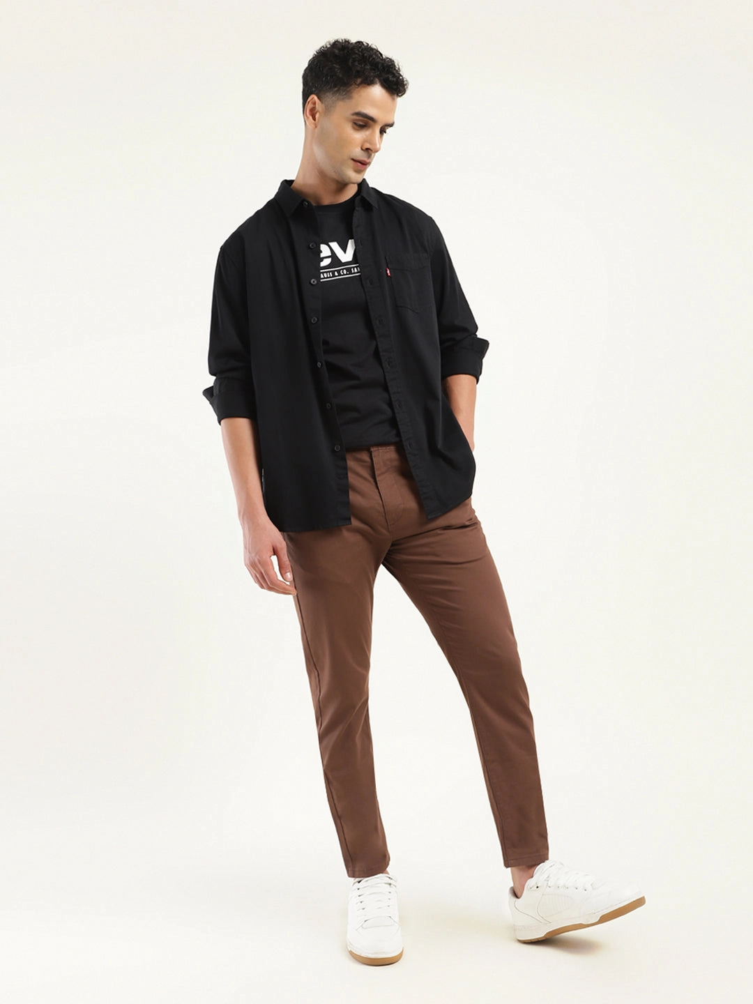 Men's 512 Slim Tapered Fit Brown Chinos Flexible Durability