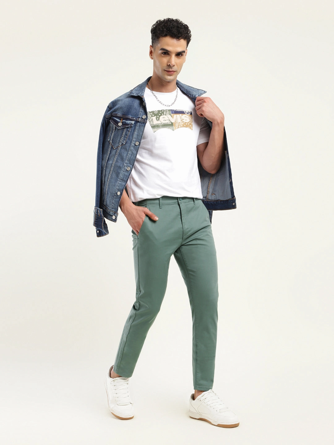 Quick Move Low Maintenance Men's 512 Slim Tapered Fit Light Green Chinos