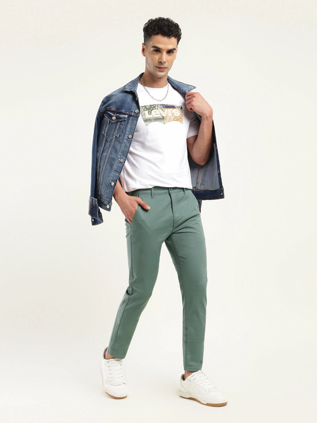 StretchMaterial Men's 512 Slim Tapered Fit Light Green Chinos