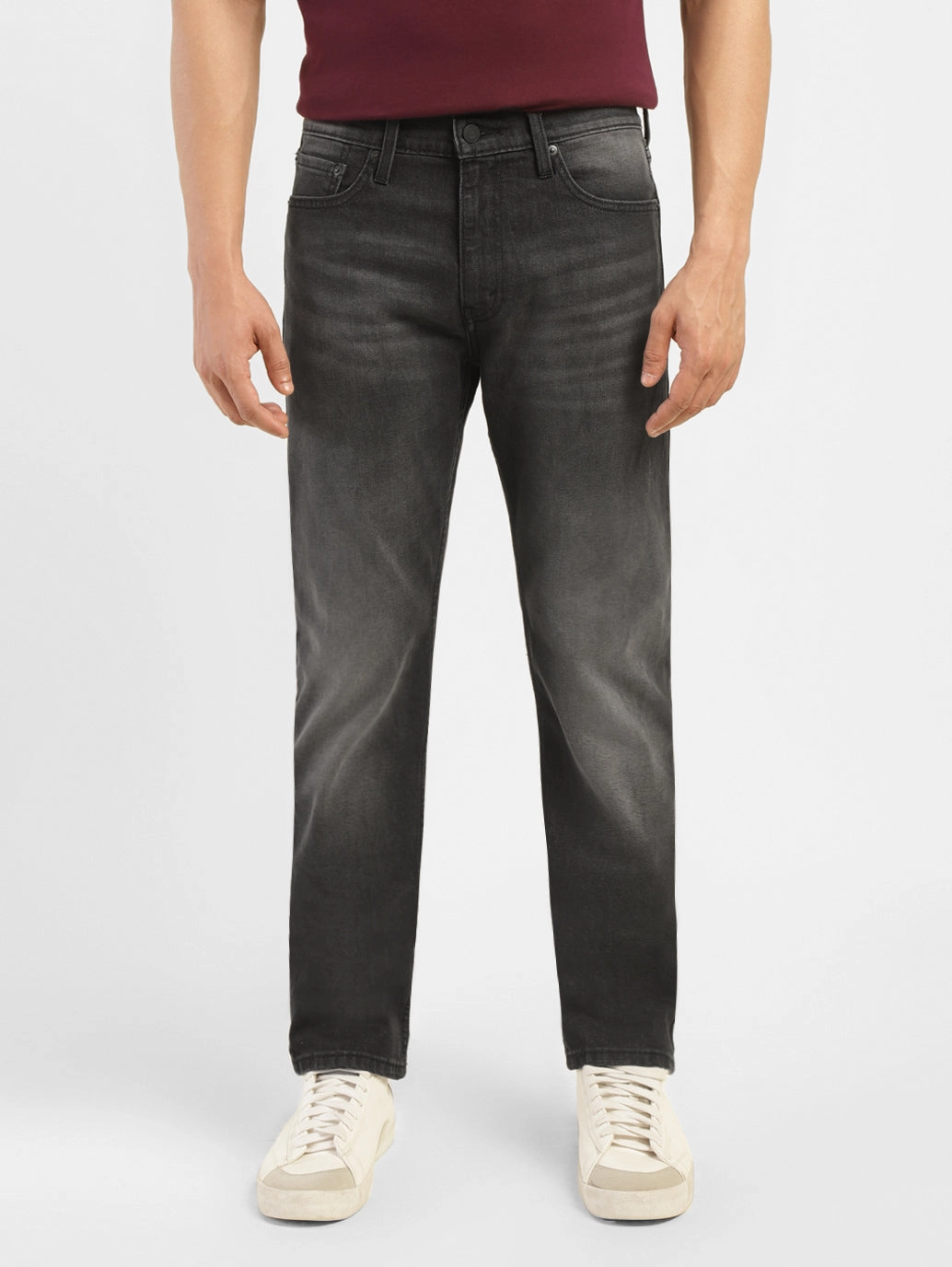 Neutral Fit Piece Men's 513 Charcoal Grey Slim Straight Fit Mid Rise Jeans