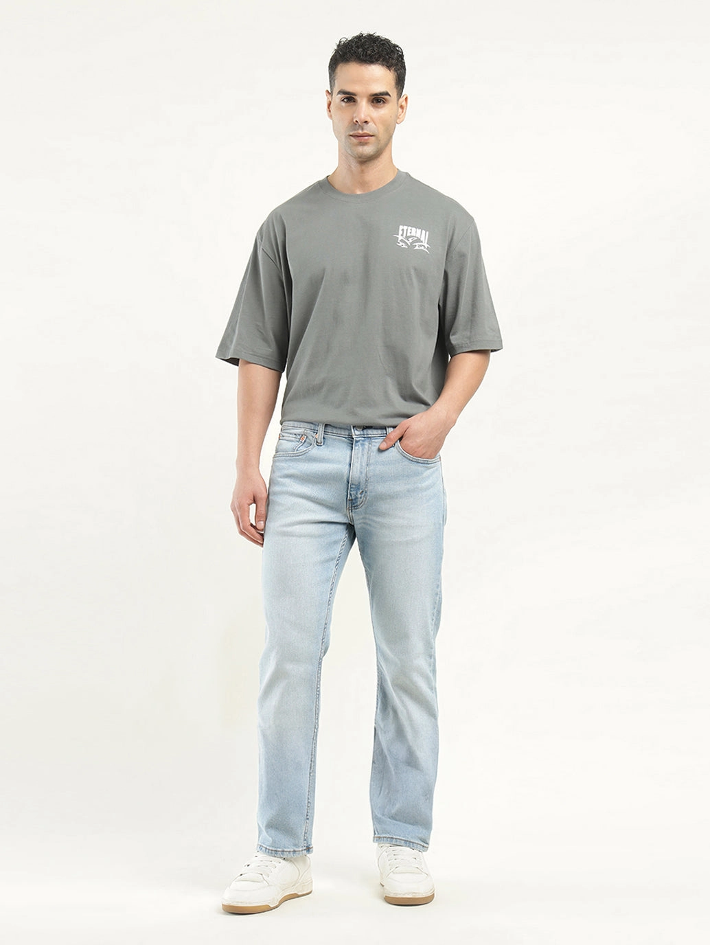 Earthy Modern Minimalist Office Wear premium design Men's 513 Indigo Slim Straight Fit Mid Rise Jeans