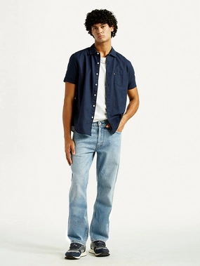 Men's 513 Light Indigo Slim Straight Fit Mid Rise Jeans Slim Family Style Daily Wear