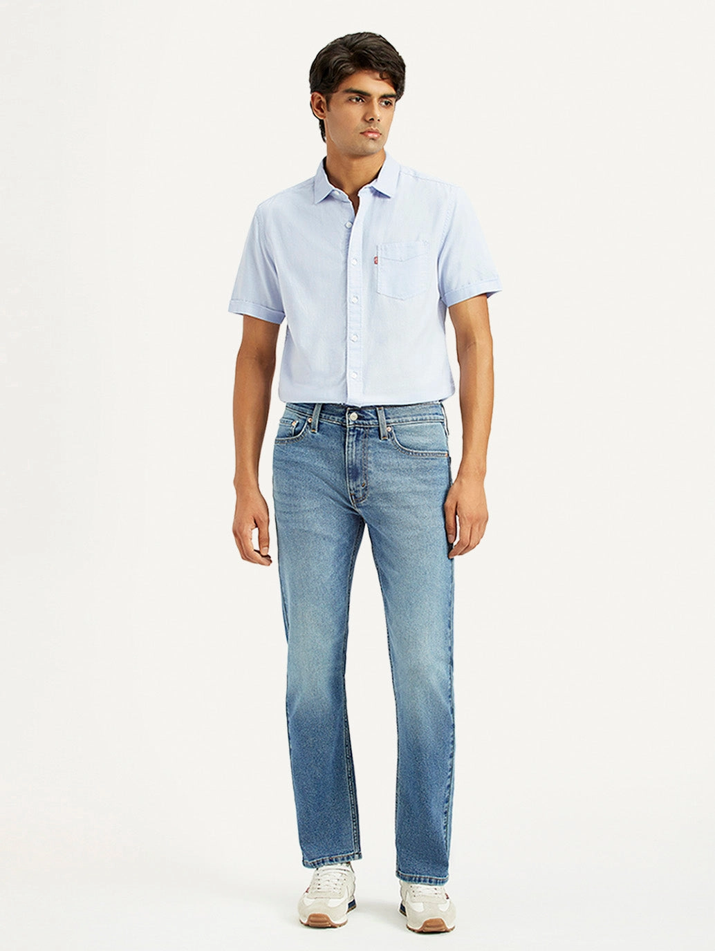 Men's 513 Med Indigo Slim Straight Fit Mid Rise Jeans Softened Denim Material Date Night Summer Vibes