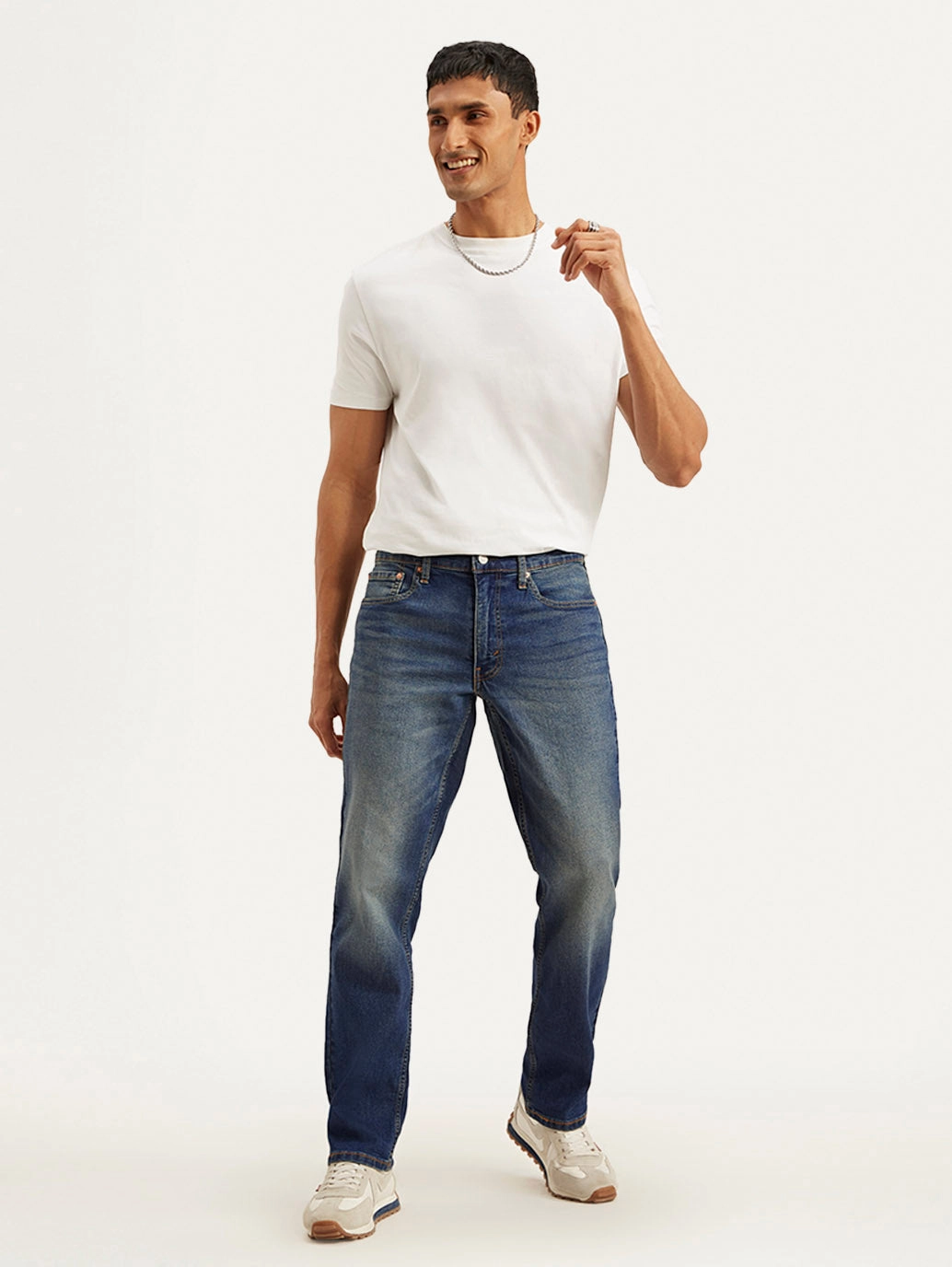 Men's 541 Blue Athletic Tapered Fit Mid Rise Jeans Cool Essentials Relaxed Cut