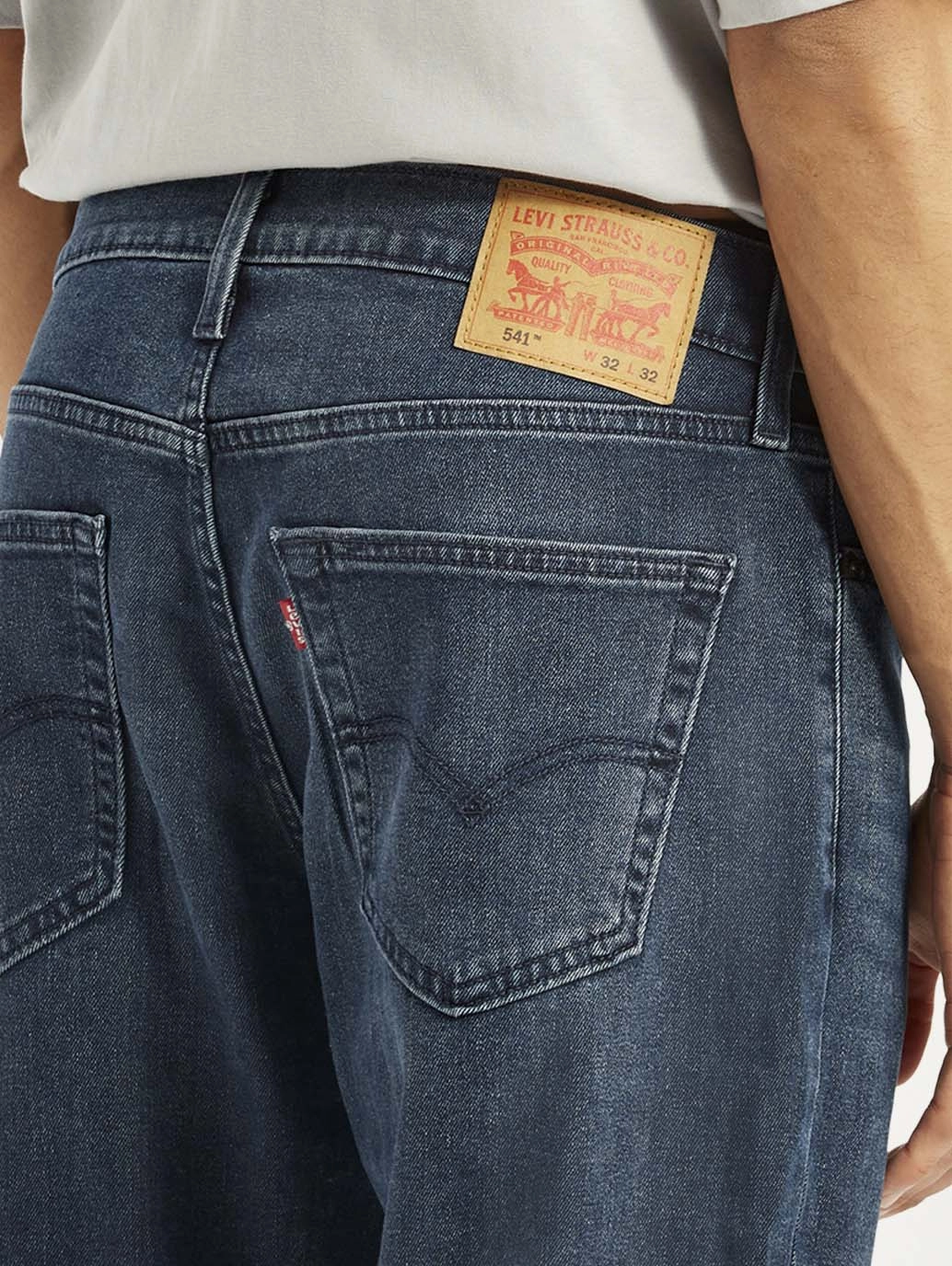 Smooth Picnic Style Men's 541 Dark Blue Athletic Tapered Fit Mid Rise Jeans