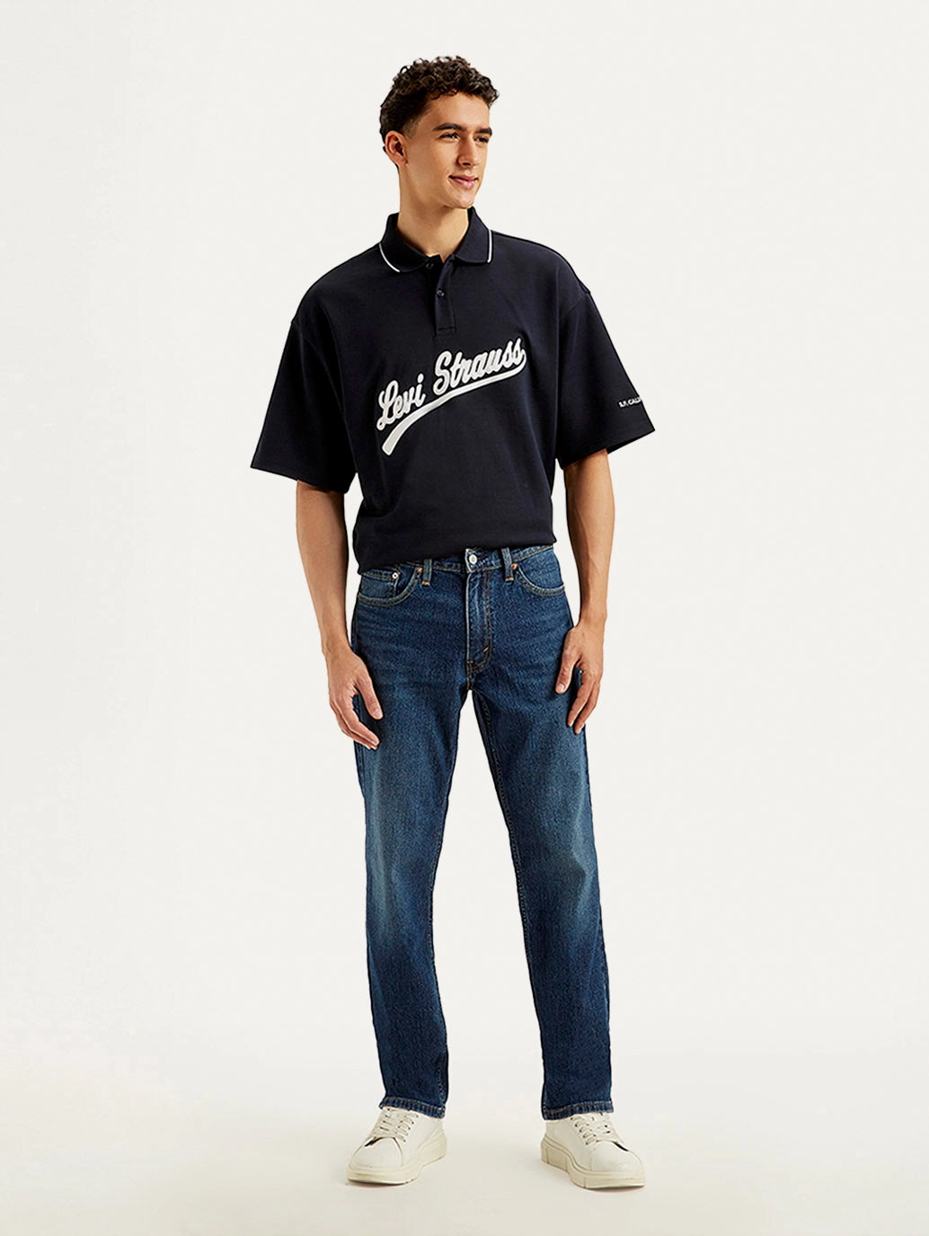 Men's 541 Dark Blue Athletic Tapered Fit Mid Rise Jeans Minimalist Elegant