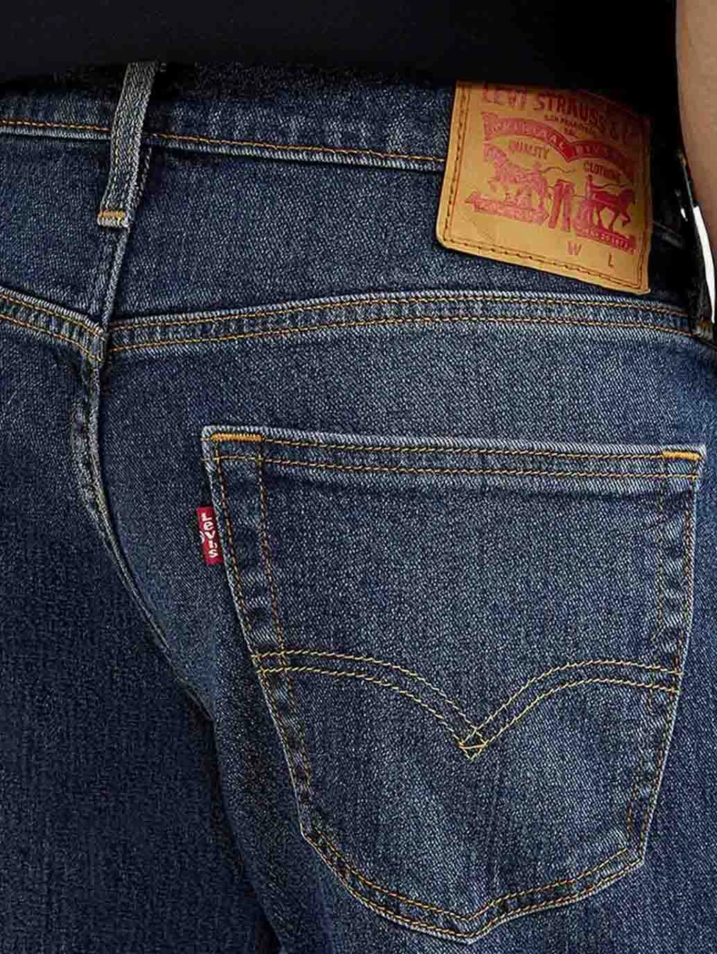 Men's 541 Dark Blue Athletic Tapered Fit Mid Rise Jeans Street Basics