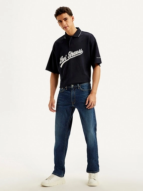 Men's 541 Dark Blue Athletic Tapered Fit Mid Rise Jeans Youth Style Road Trip Outdoor Enthusiast