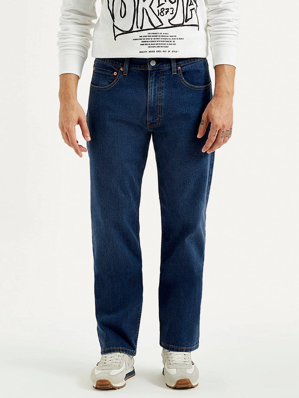 Men's 541 Dark Indigo Athletic Tapered Fit Mid Rise Jeans Cool And Simple