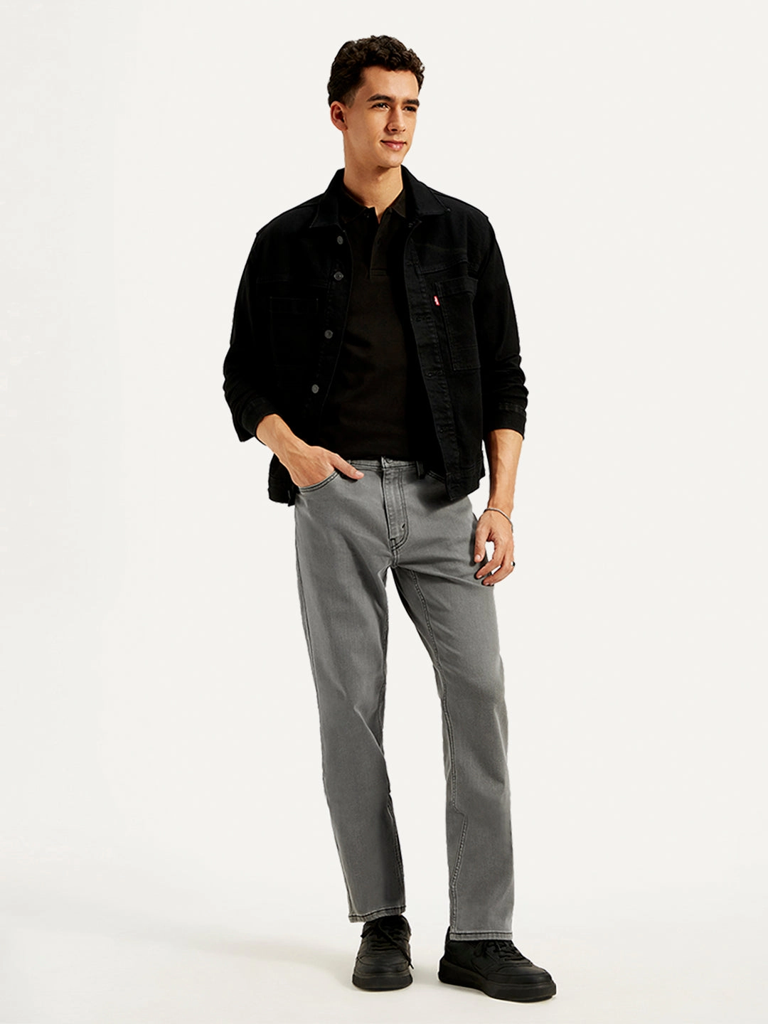 Men's 541 Grey Athletic Tapered Fit Mid Rise Jeans Trendy Evening Stroll