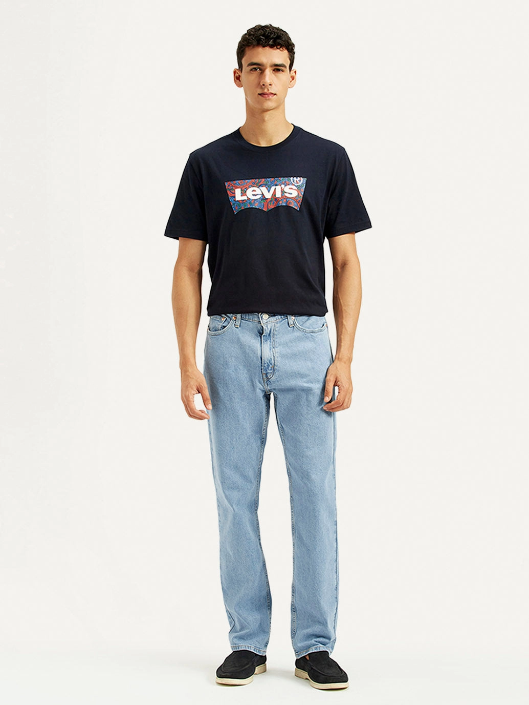 Foundation Piece Adaptive Stretch Fabric Men's 541 Light Blue Athletic Tapered Fit Mid Rise Jeans