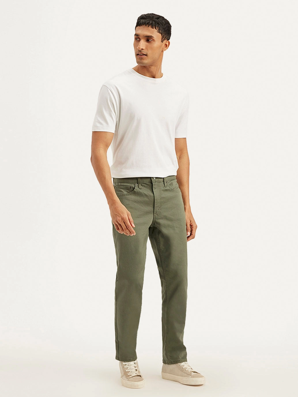 Men's 541 Olive Green Athletic Tapered Fit Mid Rise Jeans Low Maintenance Denim Essential Layer