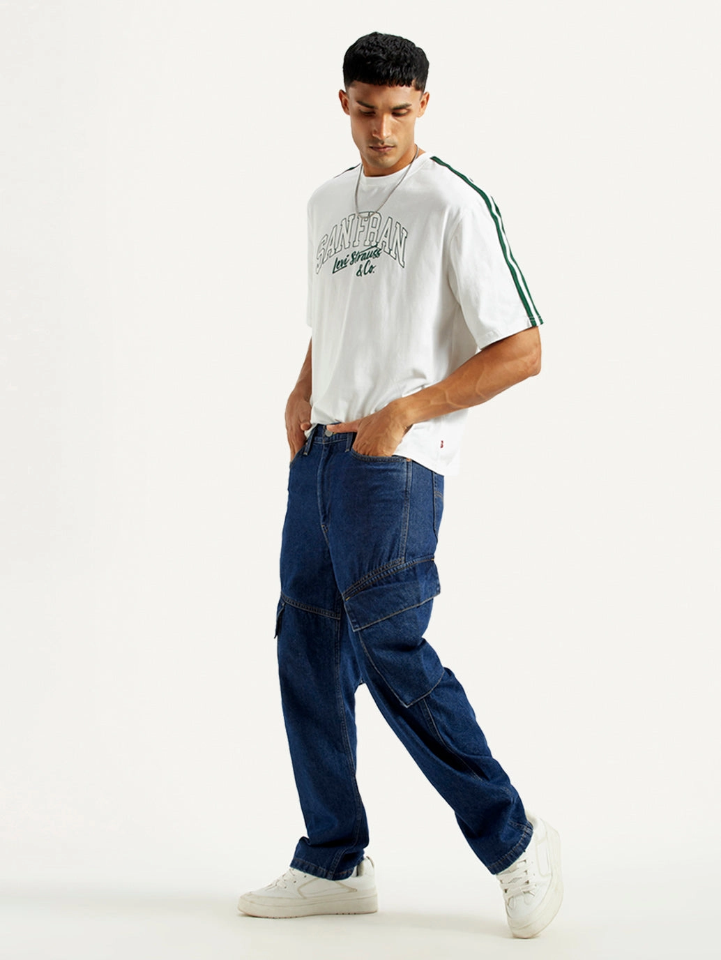 All-Purpose Use Men's 565'97 Dark Indigo Loose Fit Mid Rise Jeans