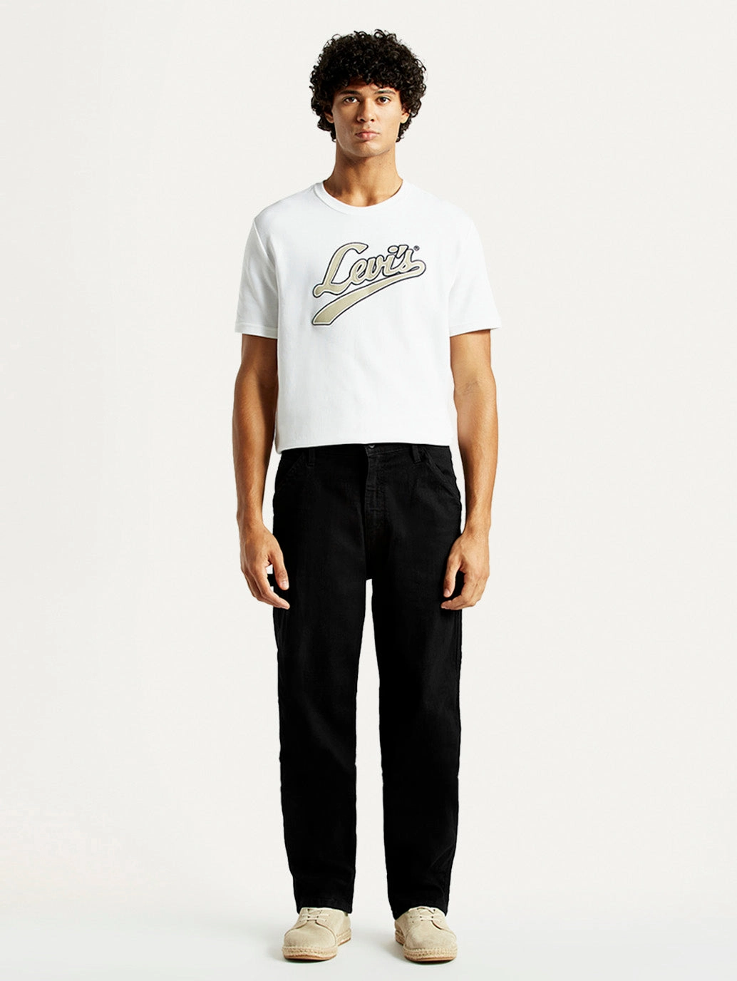 Men's 568 Black Loose Straight Fit Mid Rise Carpenter Jeans Layer Friendly Piece Road Trip Casual Friday Home Comfort