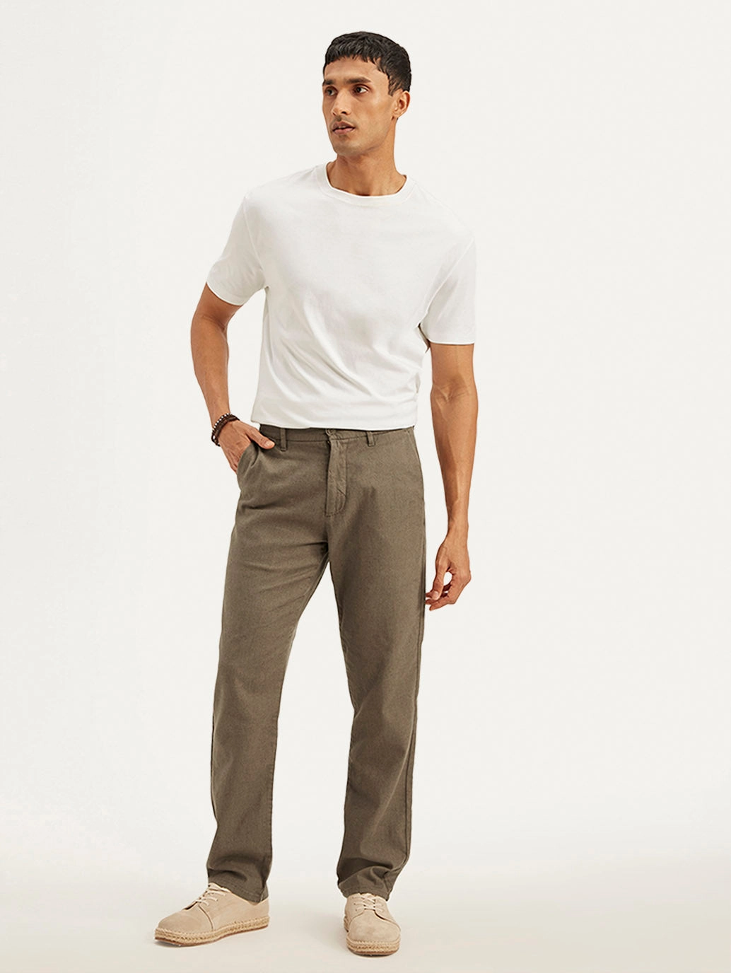 Men's Authentic Straight Fit Linen Chino Pants Minimal Comfort