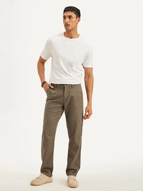 Men's Authentic Straight Fit Linen Chino Pants Minimal Comfort