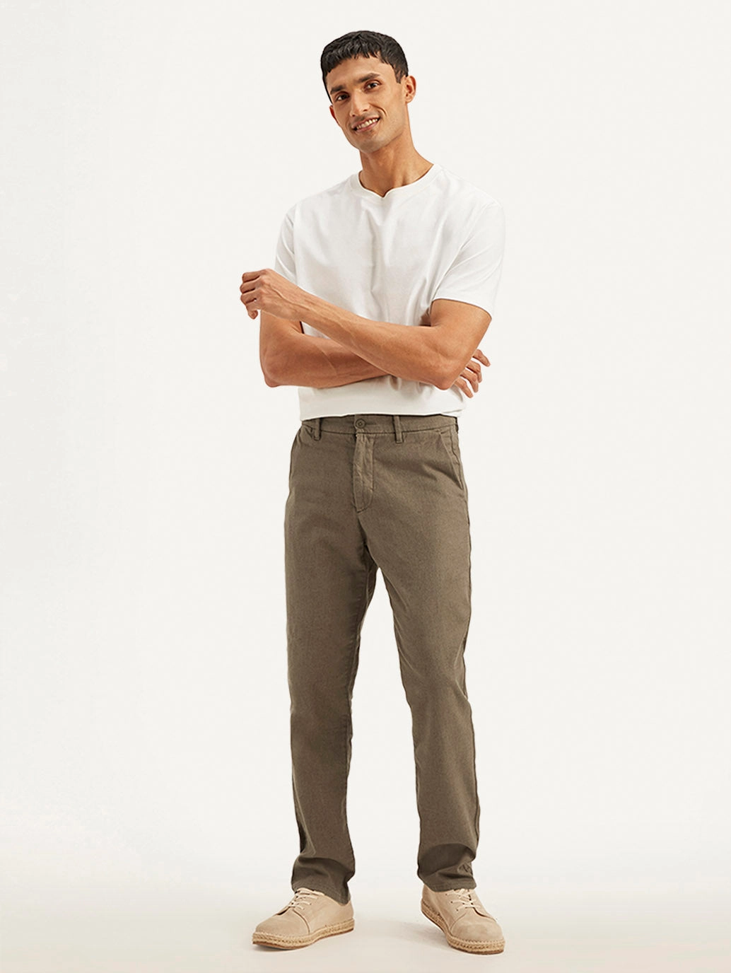No Ride-Up Chill Comfort Men's Authentic Straight Fit Linen Chino Pants
