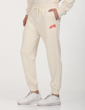 Men's Beige Regular Fit Joggers Travel Ready Chill Fit