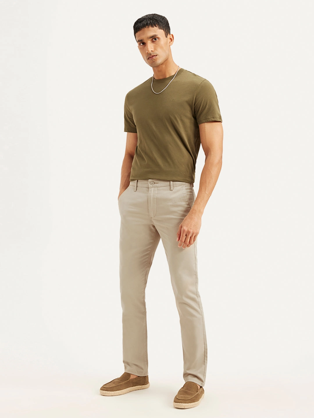 Men's Beige Slim Fit Chinos Body Aligned