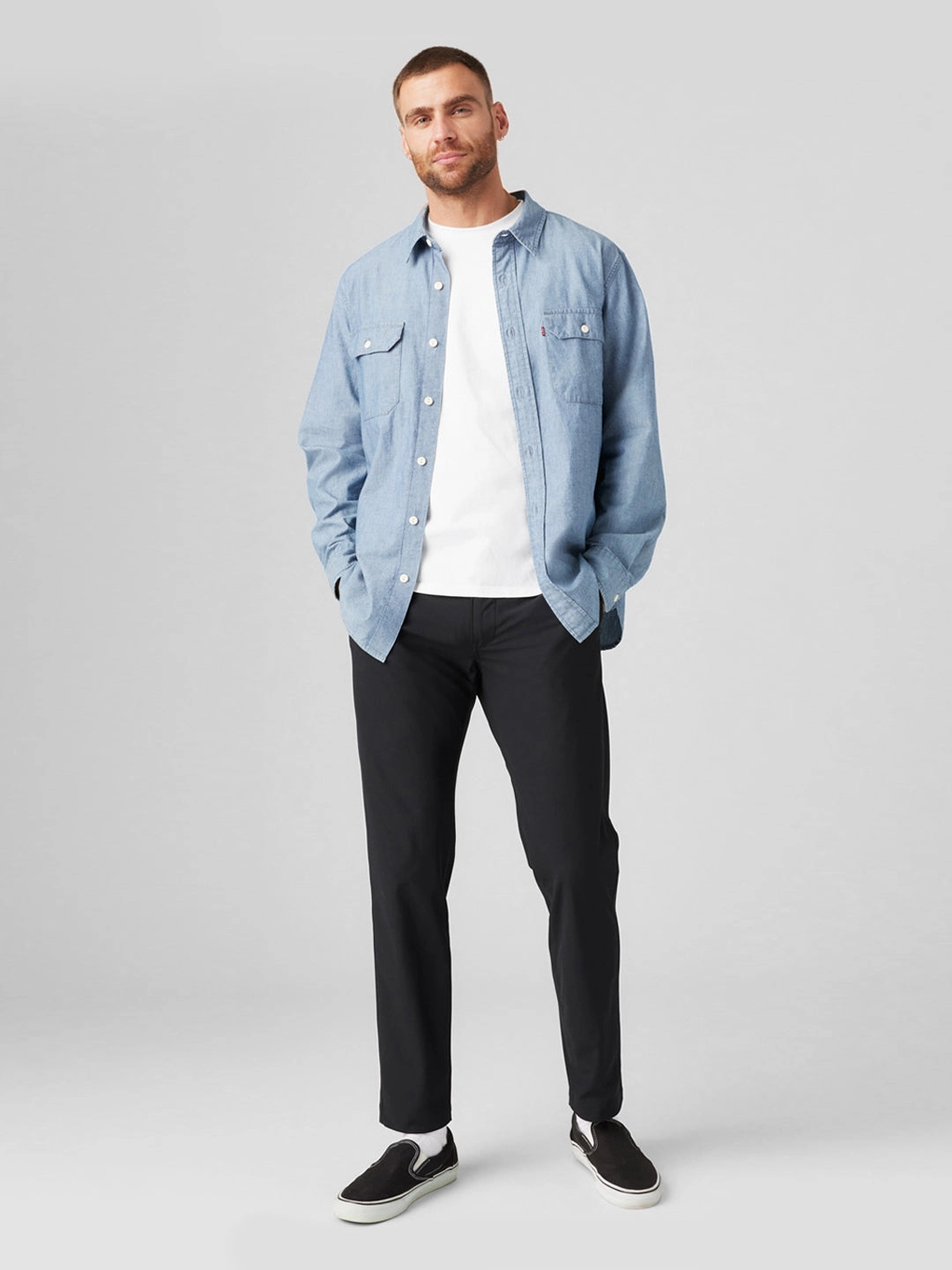 Men's Black Regular Fit Chinos Core Style Cozy Style