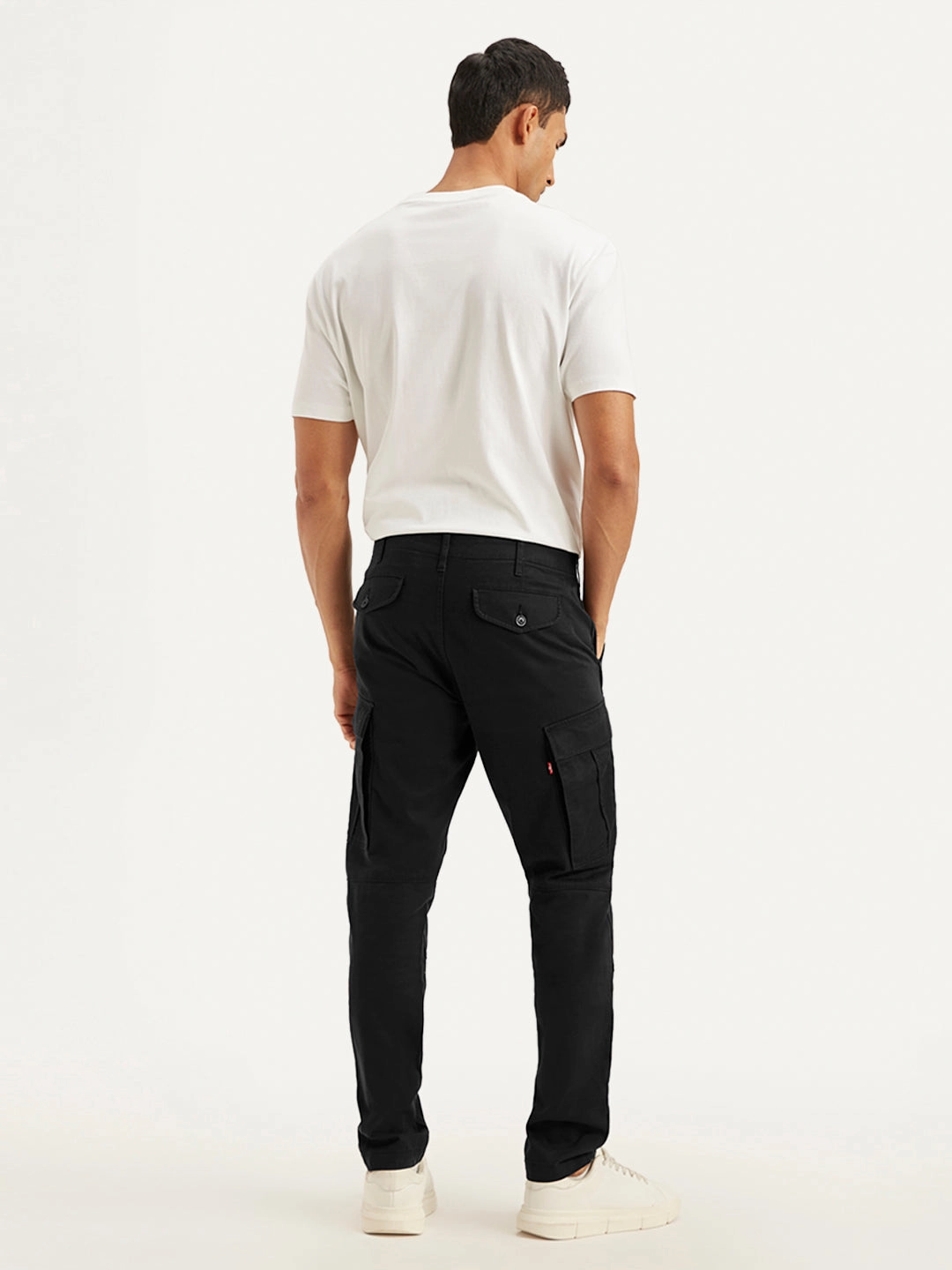 Training Comfort Men's Black Relaxed Fit Cargo Trousers