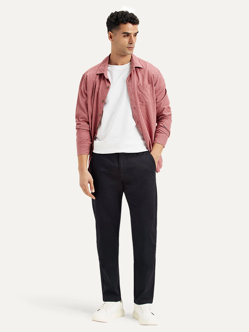 Men's Black Tapered Chinos Stretch Support Effortless Style