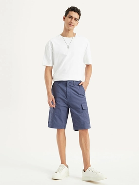 Men's Blue Cargo Fit Shorts Quick Fit Design