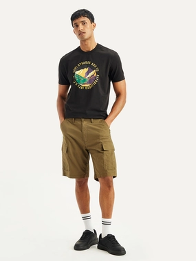 Men's Brown Regular Fit Cargo Shorts High-Performance Fit