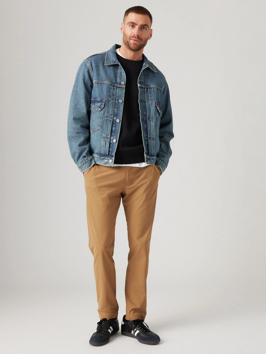 Chilly Layering Decorative stitching Men's Brown Regular Fit Chinos