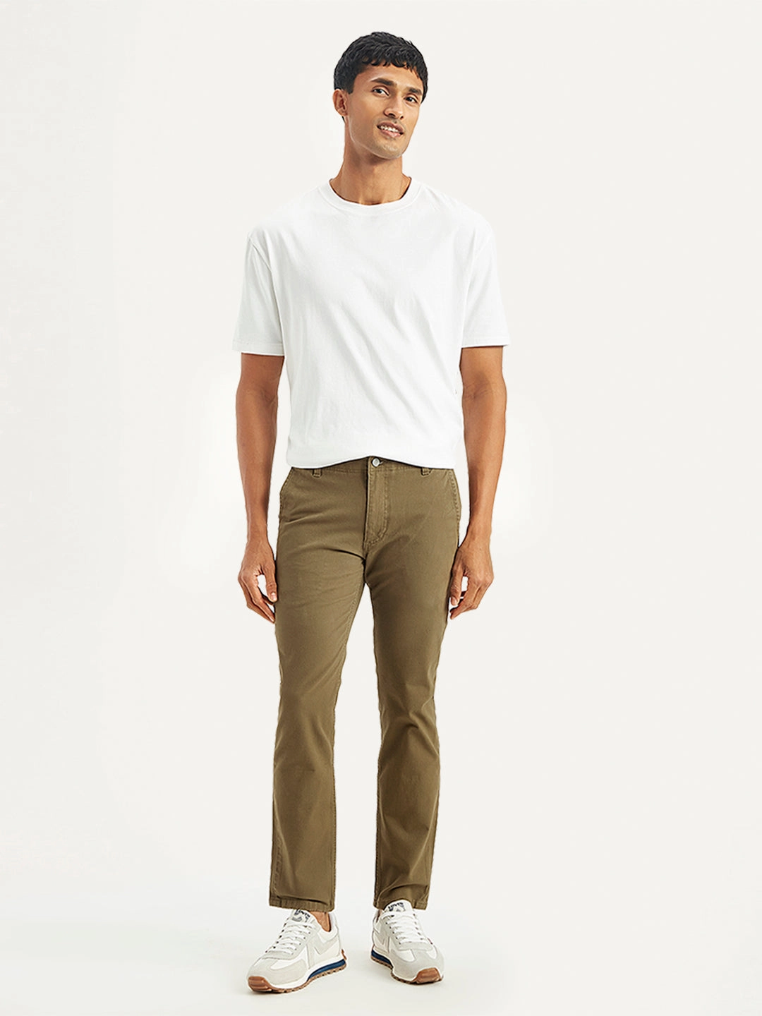 Lightweight Fabric Men's Brown Slim Fit Chinos