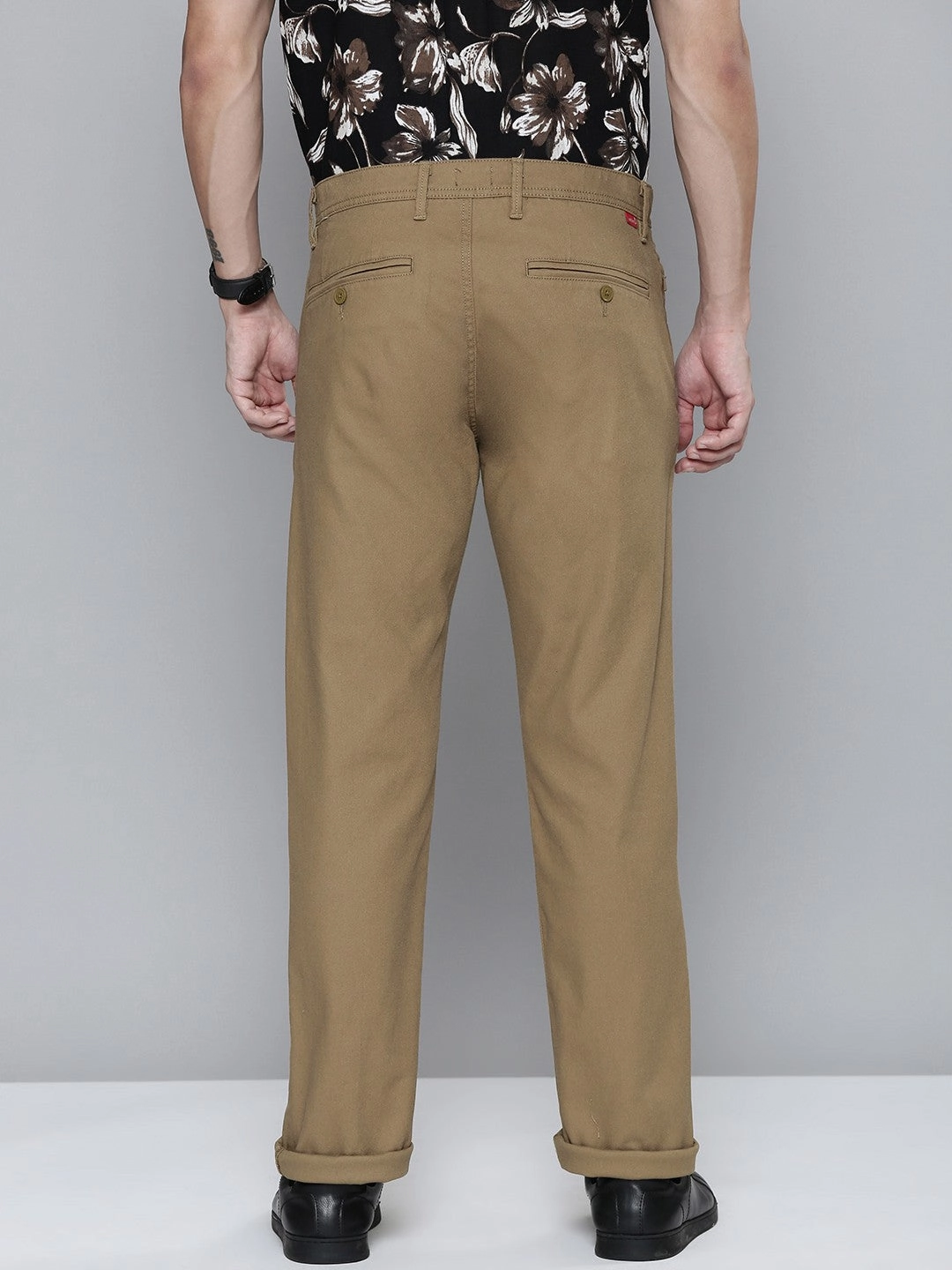 Men's Brown Slim Fit Chinos Full Comfort Urban Style
