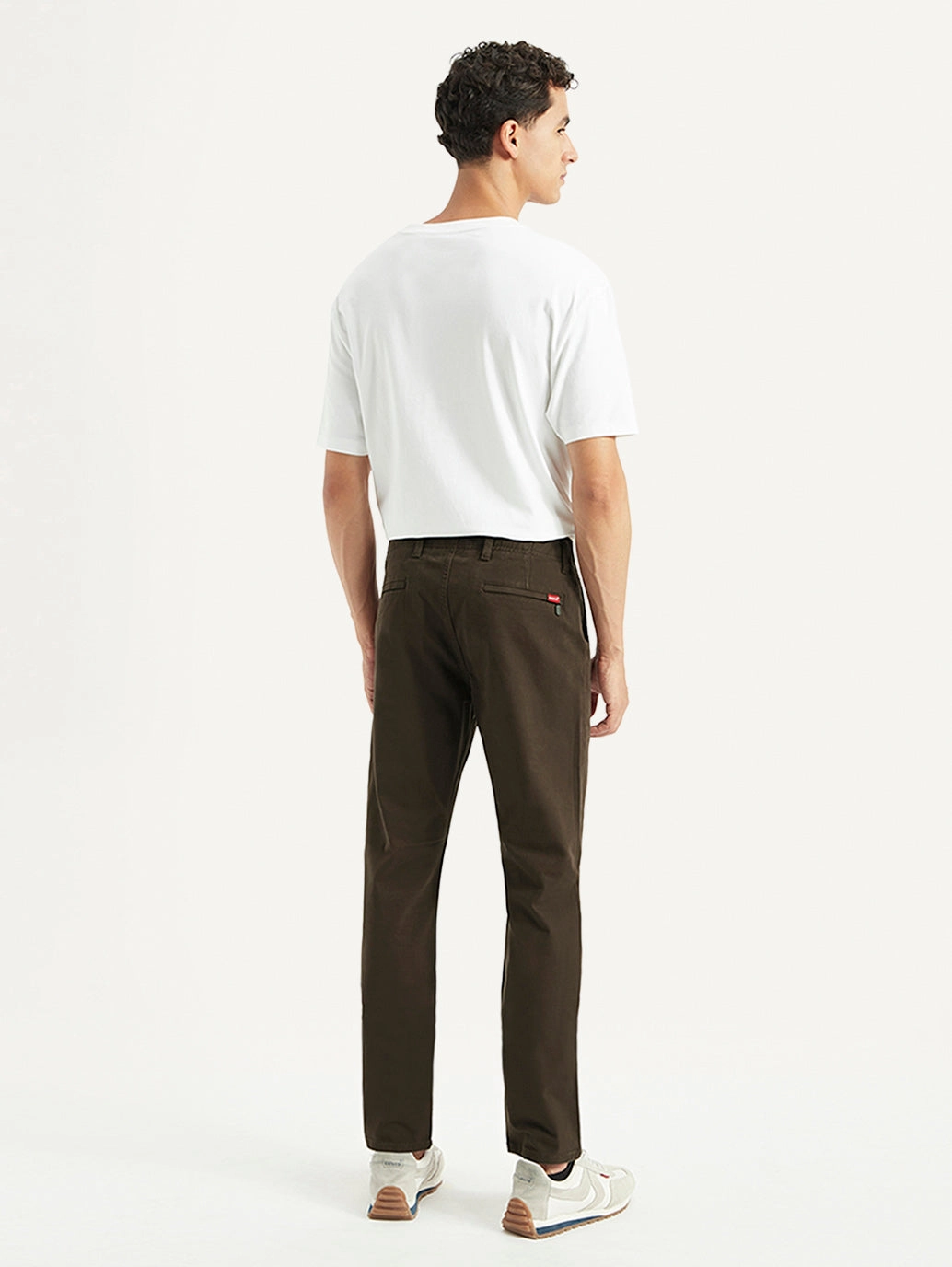 Light Stretch Men's Brown Tapered Fit Chinos
