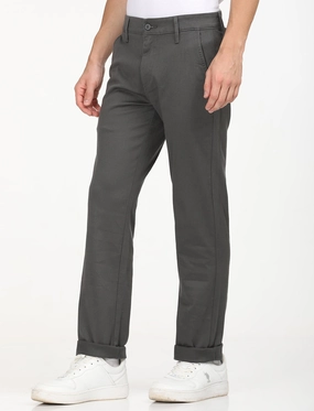 Men's Charcoal Grey Slim Fit Chinos Effortless Look