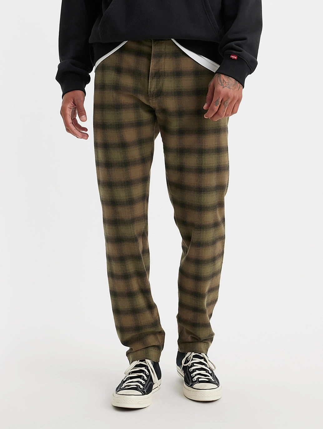 Utility Ready Men's Checkered Brown Slim Fit Chinos