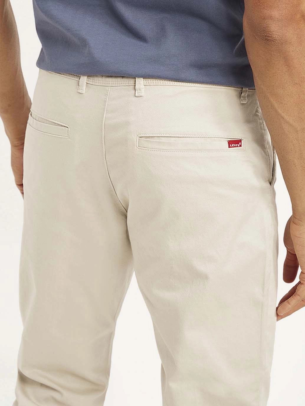 Sleek Comfort Men's Cream Authentic Straight Fit Chino Pants