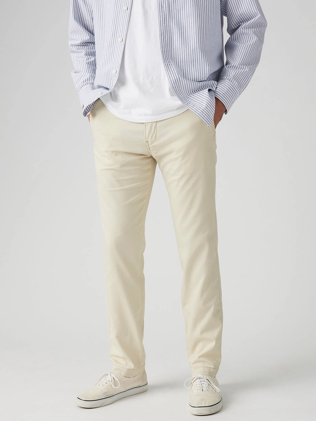 Men's Cream Regular Fit Chinos Cozy and Soft