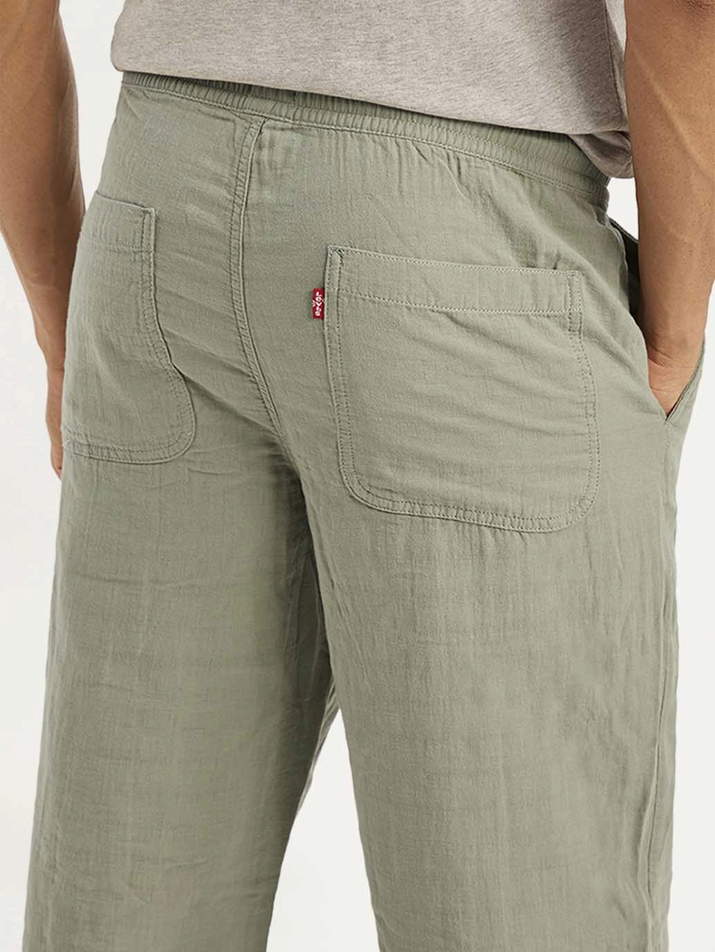 Men's Grey Loose Straight Fit Chino Trousers Anti Pilling Treatment