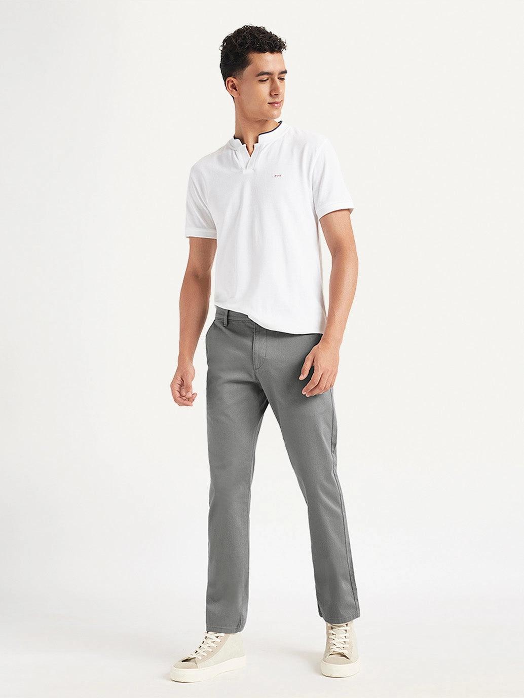 Moisture Lock Technology Men's Grey Slim Fit Chinos