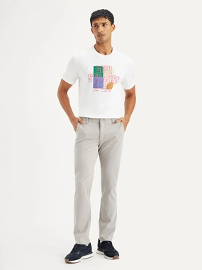 tailored look Comfy Movement Fit Men's Grey Slim Fit Chinos