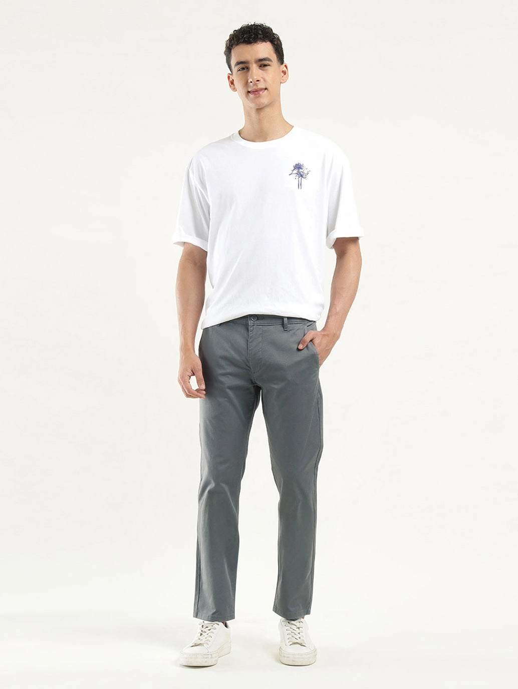 Chilly Layering Natural Movement Men's Grey Slim Fit Chinos